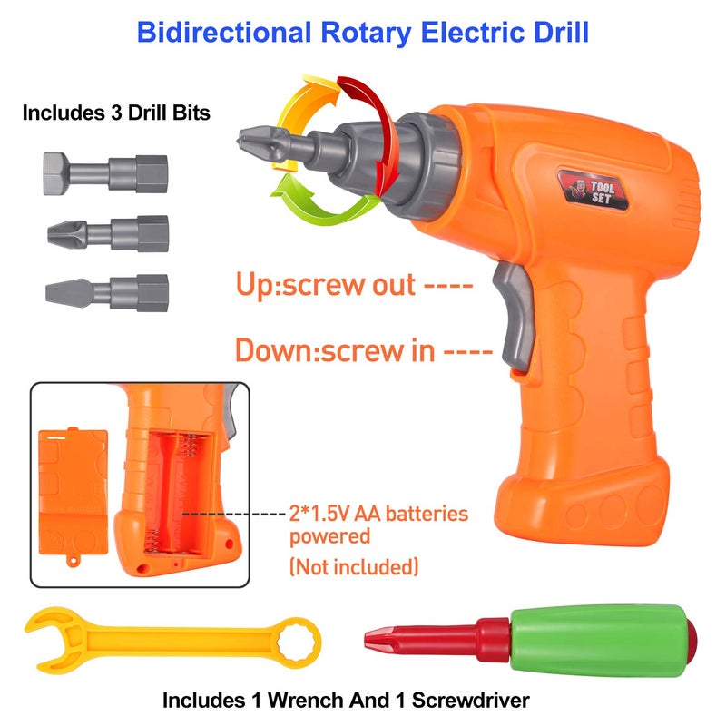 Haifeng 223 Pieces Kid Screwdriver Toy Set  Create and Design Drill kit  Magic Play Toolbox for Kids  Game Activities Center for Kids Ages 3-10 Years Old - Image 4